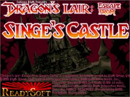 Title screen of Dragon's Lair - Escape From Singe's Castle on the Atari ST.