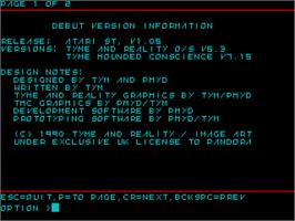 Title screen of Début on the Atari ST.