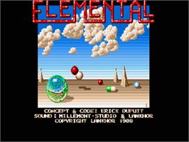 Title screen of Elemental on the Atari ST.