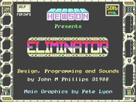 Title screen of Eliminator on the Atari ST.