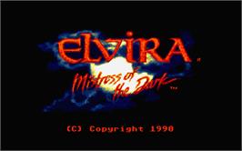 Title screen of Elvira: Mistress of the Dark on the Atari ST.
