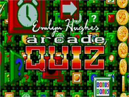 Title screen of Emlyn Hughes Arcade Quiz on the Atari ST.