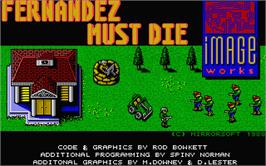 Title screen of Fernandez Must Die on the Atari ST.