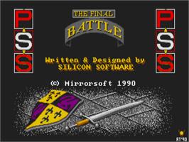 Title screen of Final Battle, The on the Atari ST.