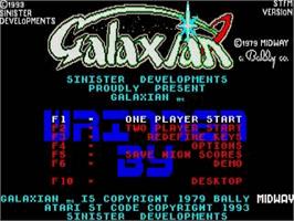 Title screen of Galaxian on the Atari ST.