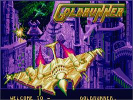 Title screen of Goldrunner on the Atari ST.