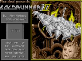 Title screen of Goldrunner 2 on the Atari ST.