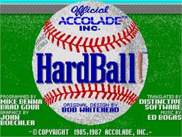 Title screen of Hardball! on the Atari ST.