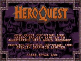 Title screen of HeroQuest on the Atari ST.
