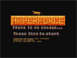 Title screen of Hyperforce on the Atari ST.
