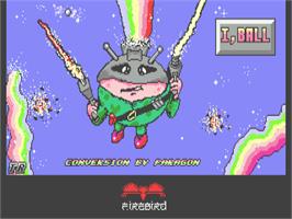 Title screen of I, Ball on the Atari ST.