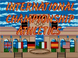 Title screen of International Championship Athletics on the Atari ST.