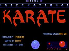 Title screen of International Karate Plus on the Atari ST.