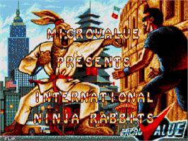 Title screen of International Ninja Rabbits on the Atari ST.