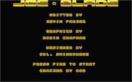 Title screen of Joe Blade on the Atari ST.