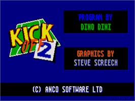 Title screen of Kick Off 2 on the Atari ST.