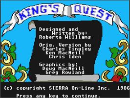 Title screen of King's Quest - Quest For The Crown on the Atari ST.