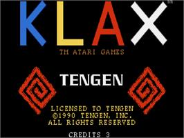 Title screen of Klax on the Atari ST.