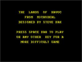 Title screen of Lands of Havoc on the Atari ST.