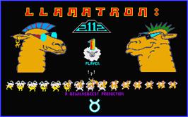 Title screen of Llamatron: 2112 on the Atari ST.
