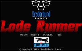 Title screen of Lode Runner on the Atari ST.