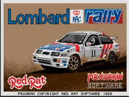 Title screen of Lombard RAC Rally on the Atari ST.