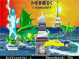 Title screen of Maniax on the Atari ST.