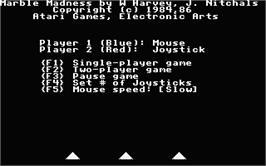 Title screen of Marble Madness on the Atari ST.