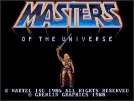 Title screen of Masters Of The Universe - The Movie on the Atari ST.