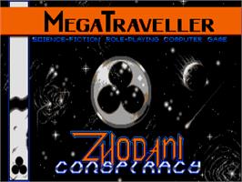 Title screen of MegaTraveller 1: The Zhodani Conspiracy on the Atari ST.