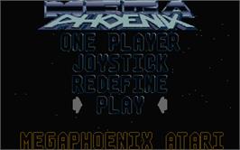 Title screen of Mega Phoenix on the Atari ST.