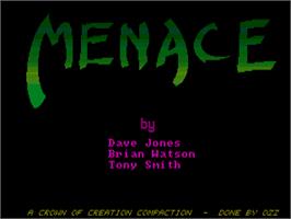 Title screen of Menace on the Atari ST.