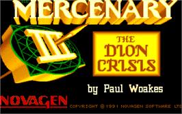 Title screen of Mercenary III : The Dion Crisis on the Atari ST.
