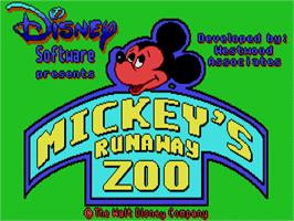 Title screen of Mickey's Runaway Zoo on the Atari ST.