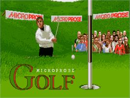 Title screen of Microprose Golf on the Atari ST.