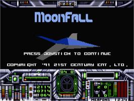 Title screen of Moonfall on the Atari ST.