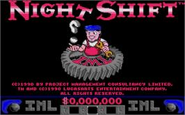 Title screen of Night Shift on the Atari ST.