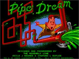 Title screen of Pipe Mania on the Atari ST.