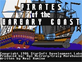 Title screen of Pirates Of The Barbary Coast on the Atari ST.