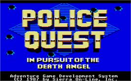 Title screen of Police Quest: In Pursuit of the Death Angel on the Atari ST.