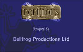 Title screen of Populous II: Trials of the Olympian Gods on the Atari ST.