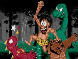 Title screen of Prehistorik on the Atari ST.