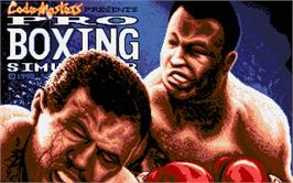Title screen of Pro Boxing Simulator on the Atari ST.