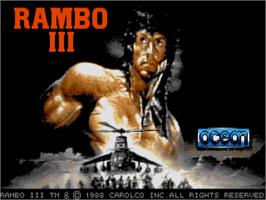 Title screen of Rambo 3 on the Atari ST.