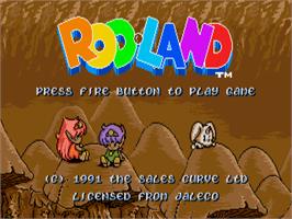 Title screen of Rod Land on the Atari ST.
