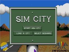 Title screen of Sim City on the Atari ST.