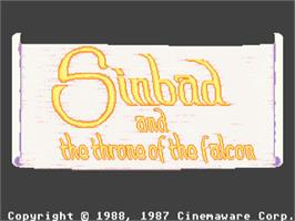 Title screen of Sinbad And The Throne Of The Falcon on the Atari ST.
