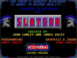 Title screen of Slaygon on the Atari ST.