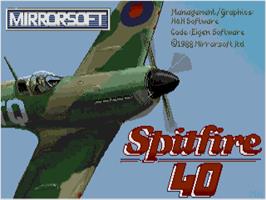 Title screen of Spitfire '40 on the Atari ST.