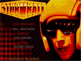 Title screen of Stormball on the Atari ST.